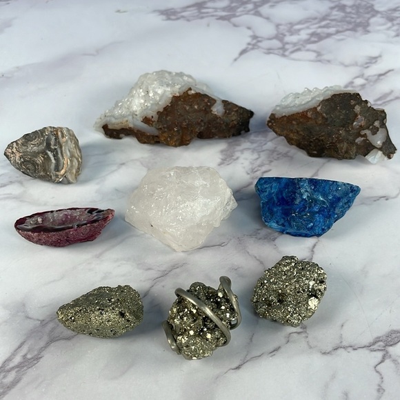 Quartz Pyrite Geode Seashell Stones Collection - Picture 7 of 8